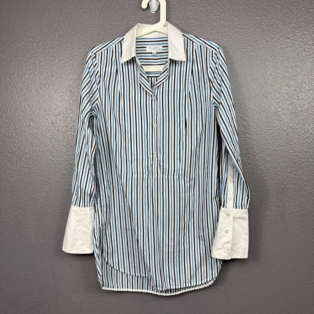 Equipment Tuxedo Arlette cotton striped button down shirt blouse Size XS